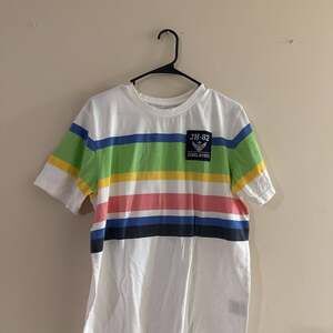 Jewel House Multi-Color Striped T-Shirt, White/Multi, Men's Size L